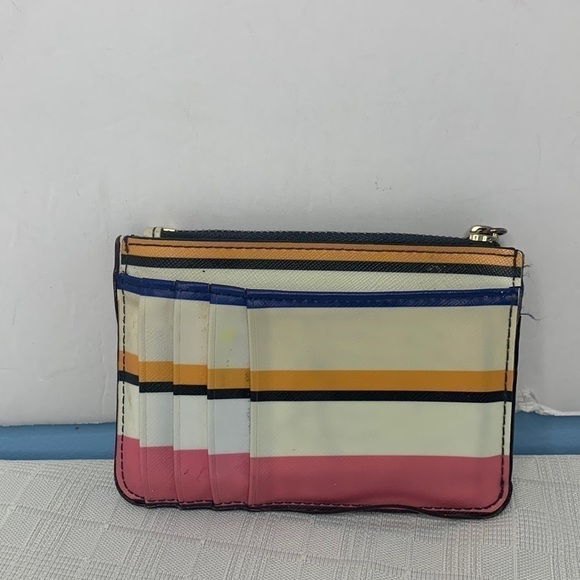 Kate Spade New York Laurel Way Bitsy Card Case W/Keyring Bonita Stripe - Picture 3 of 8